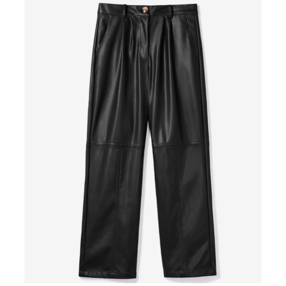 NOIZE Heather High Waisted Vegan Leather Pants (Black, size Large) BNWT!